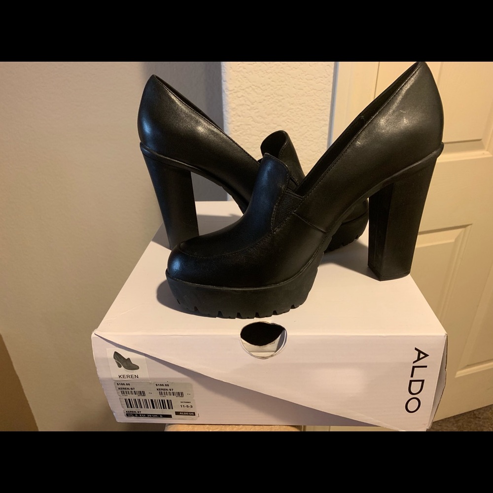 Aldo Keren high heel leather loafer
